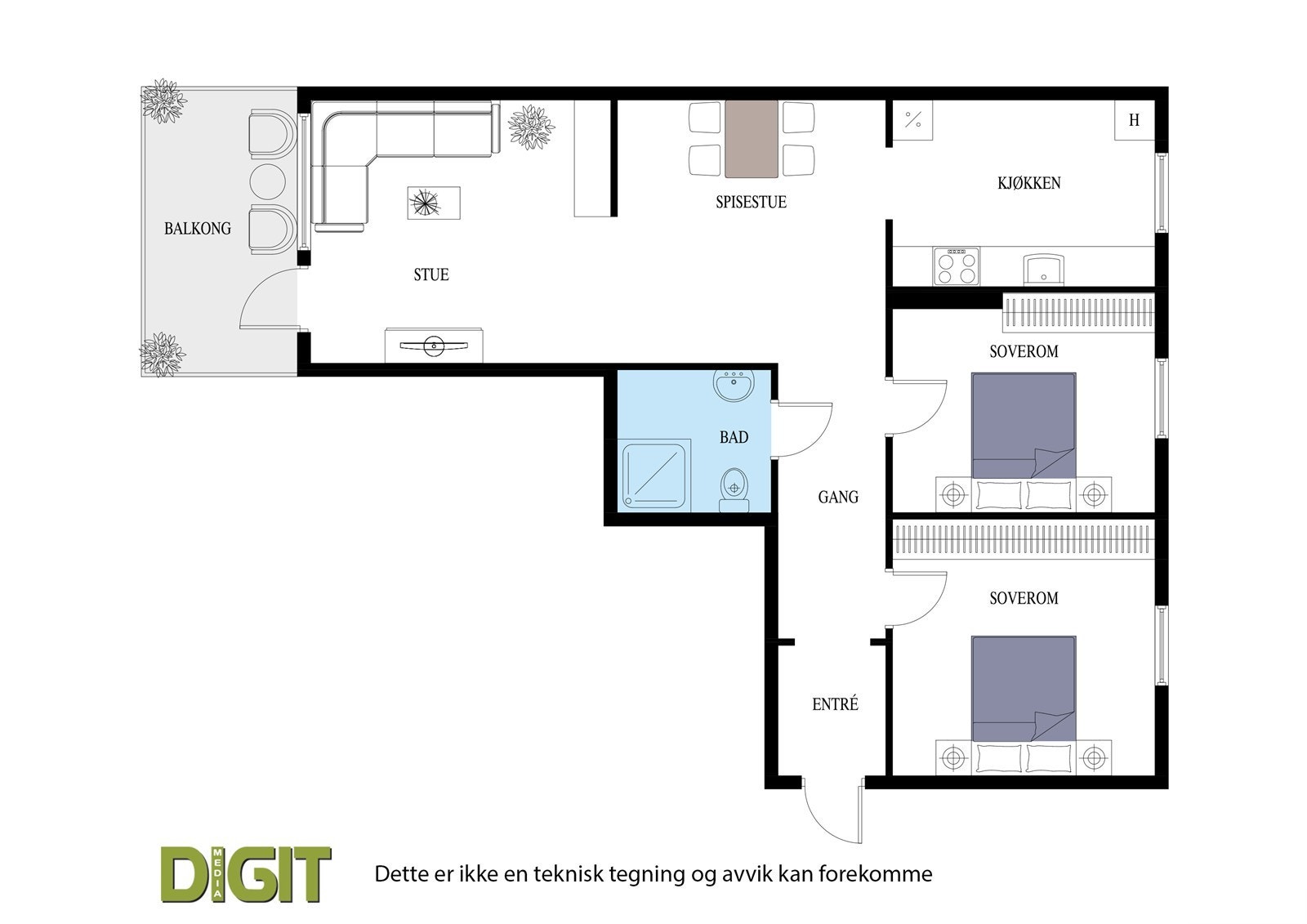 Plantegning 8.etasje. Galleribilde