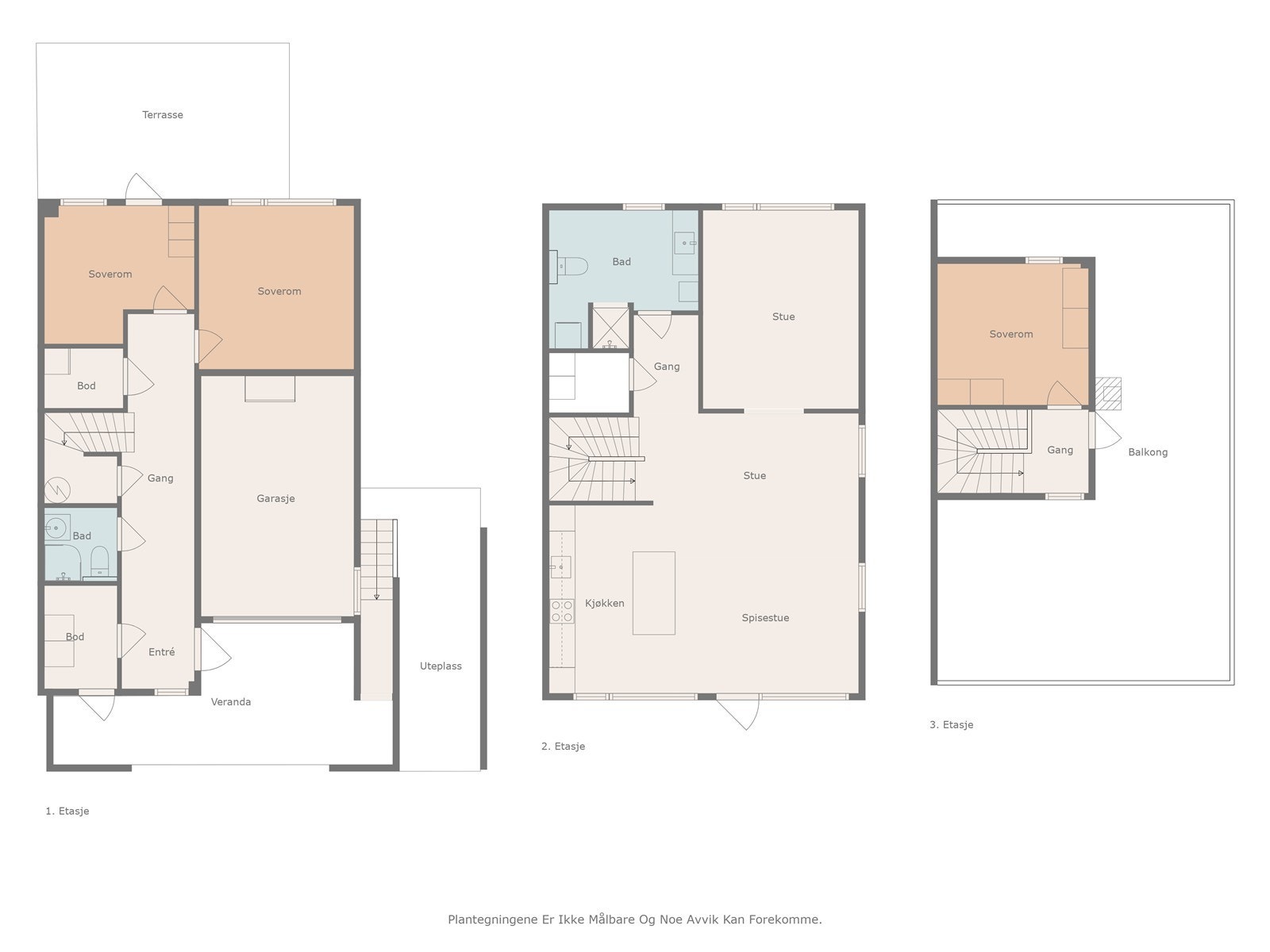 Plantegninger alle etasjer Galleribilde