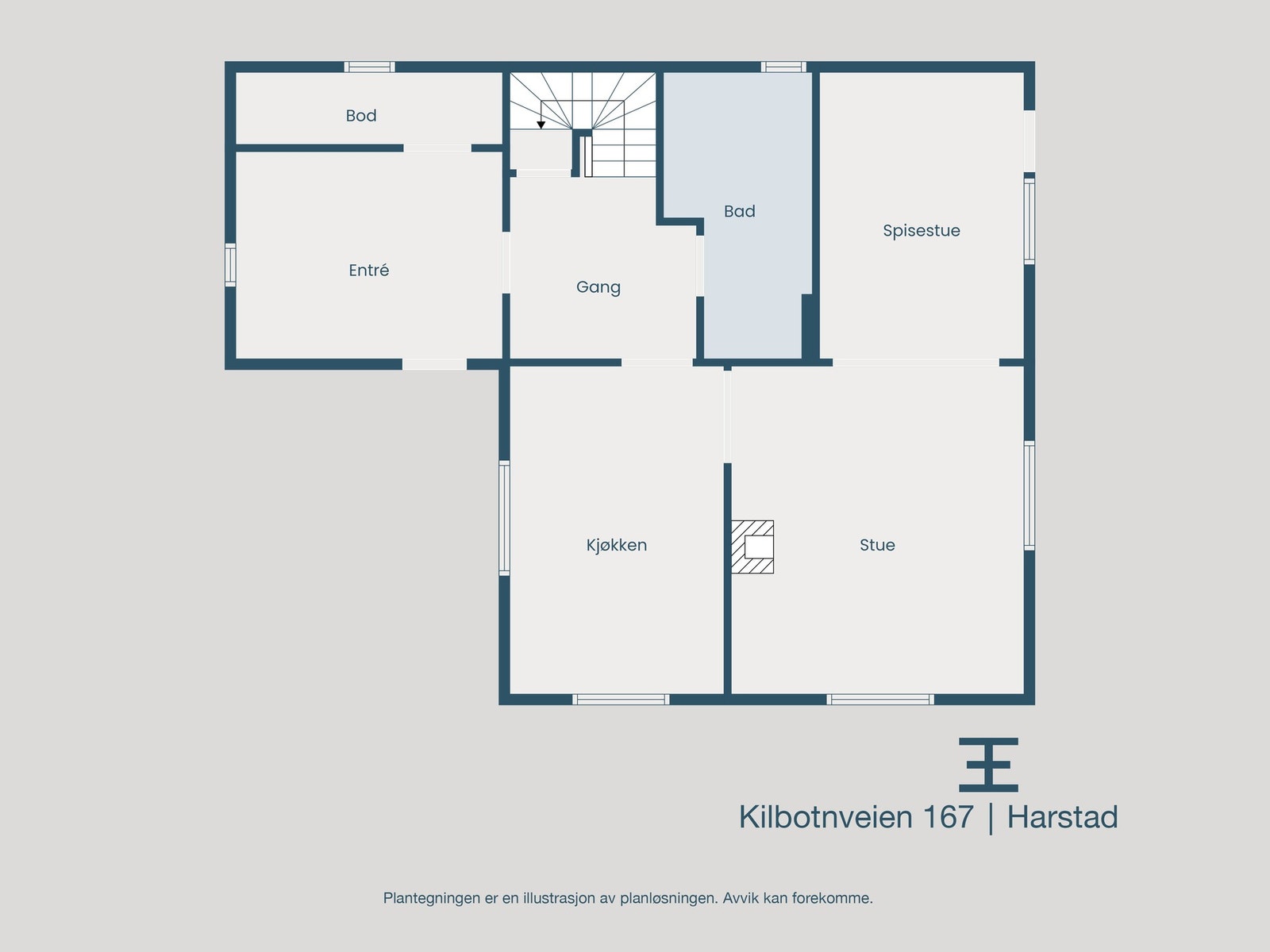 Plantegning 1. etasje Galleribilde