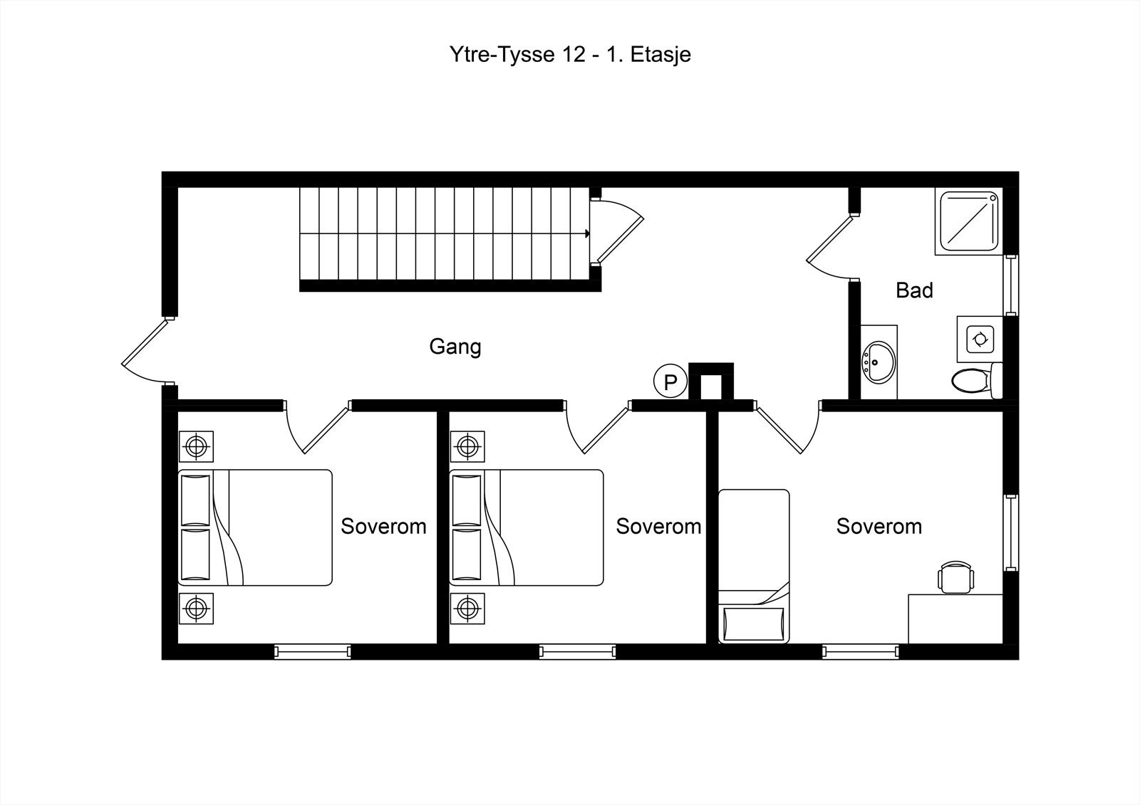 Plantegning 1. etasje Galleribilde