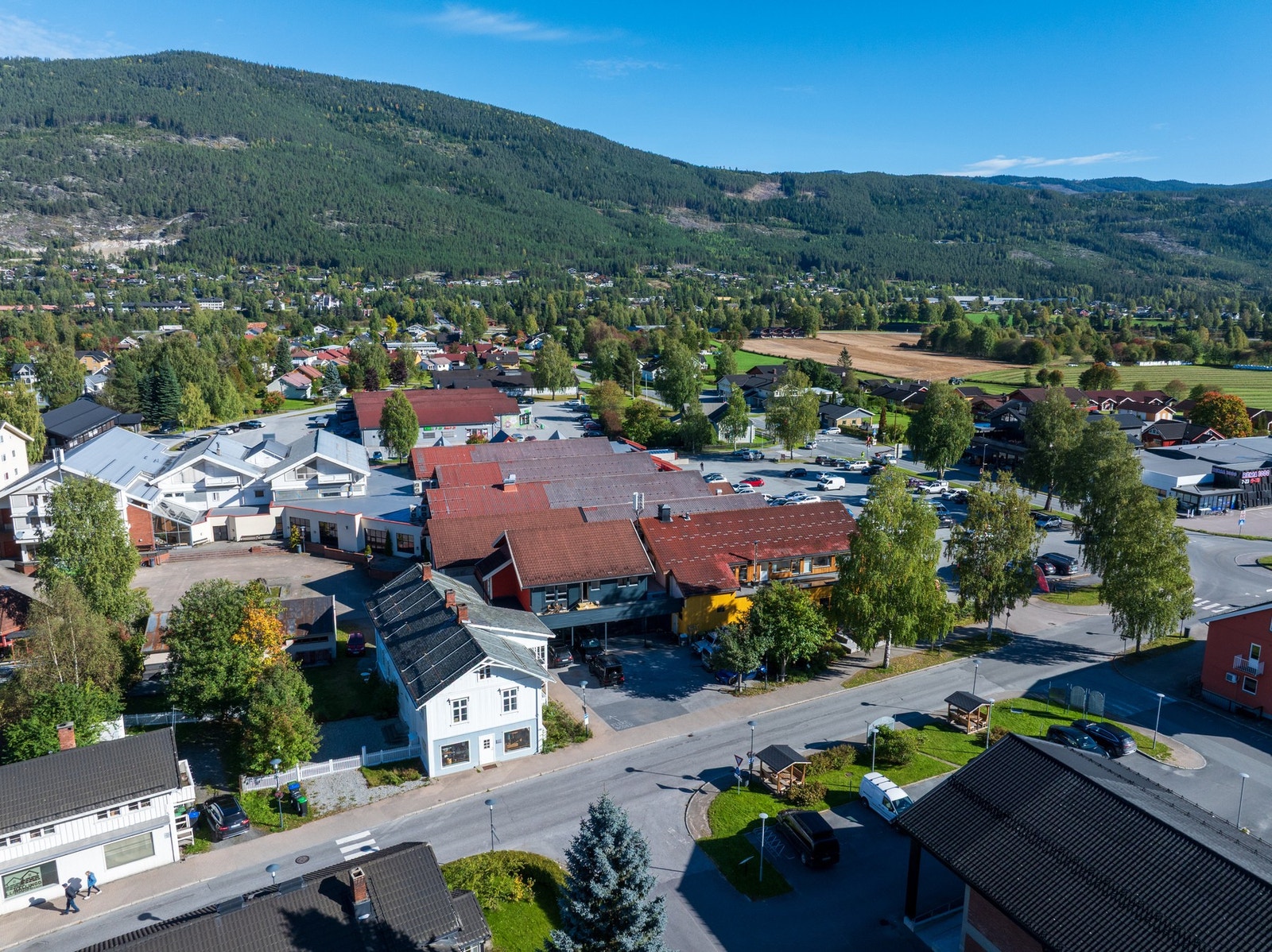Oversikt over Nesbyen sentrum. Galleribilde