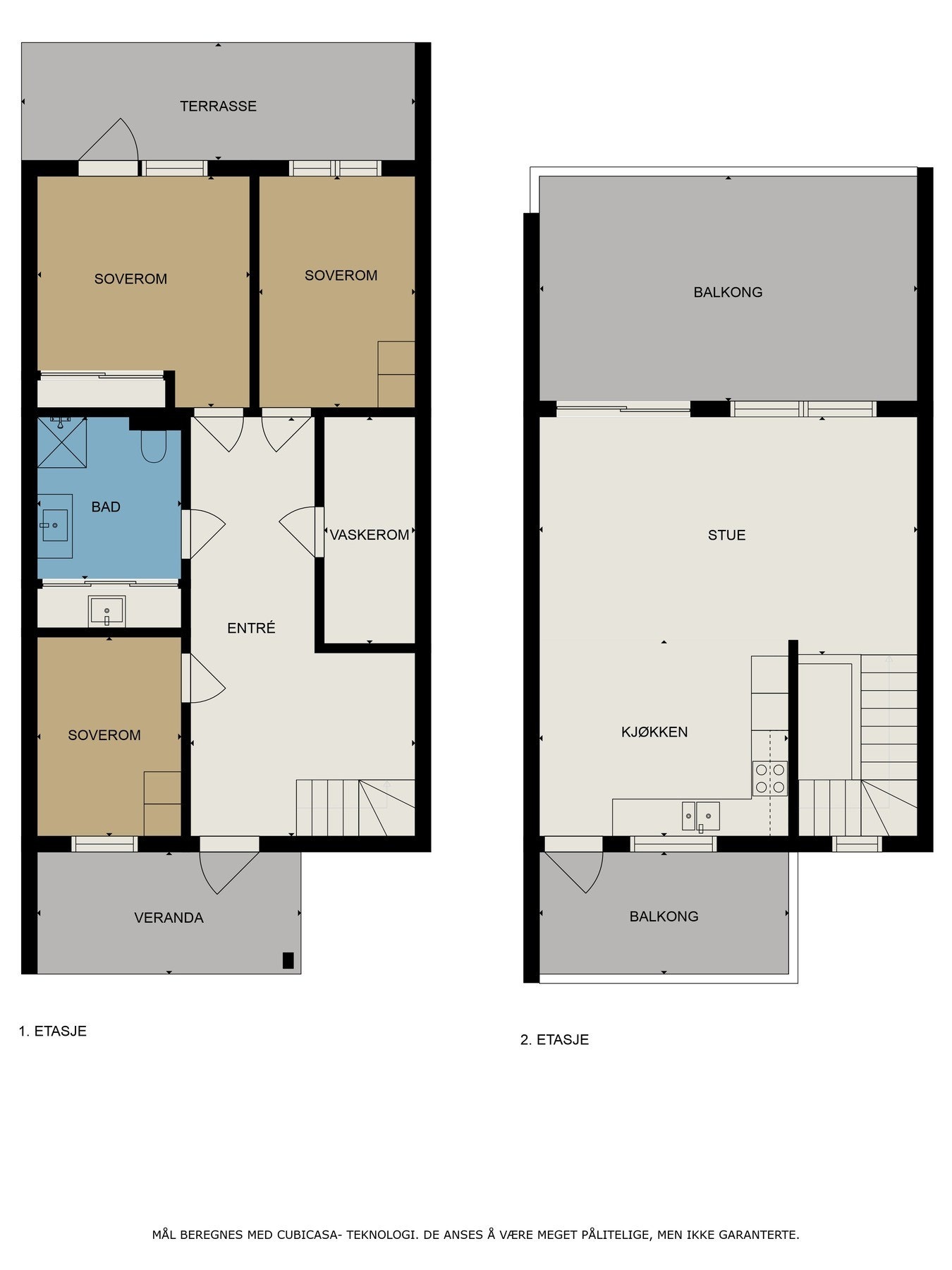 Planskisse begge etasjer. Galleribilde