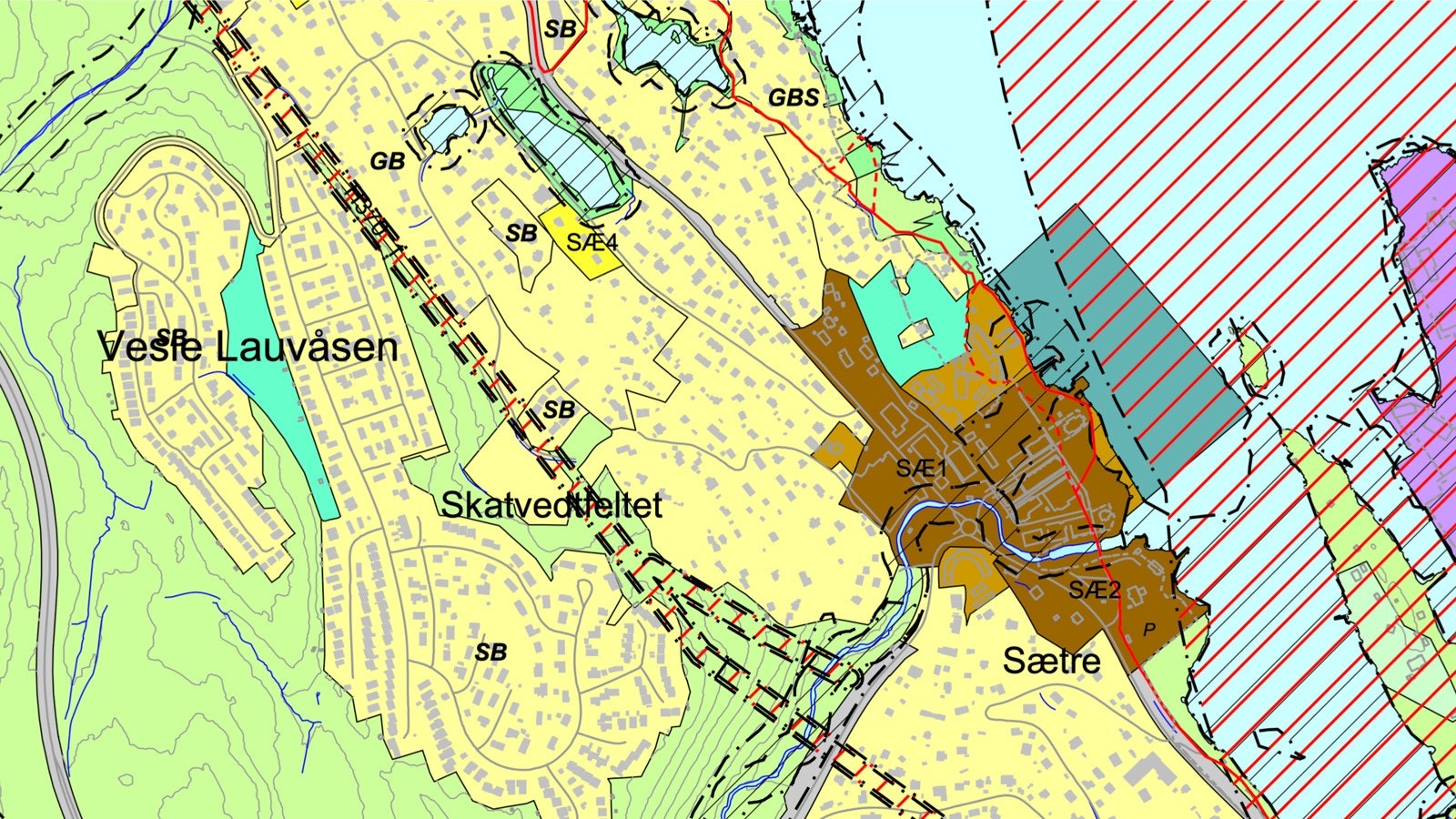 Mellomdammen 41-43 merket som SÆ4 i kommuneplanen Galleribilde