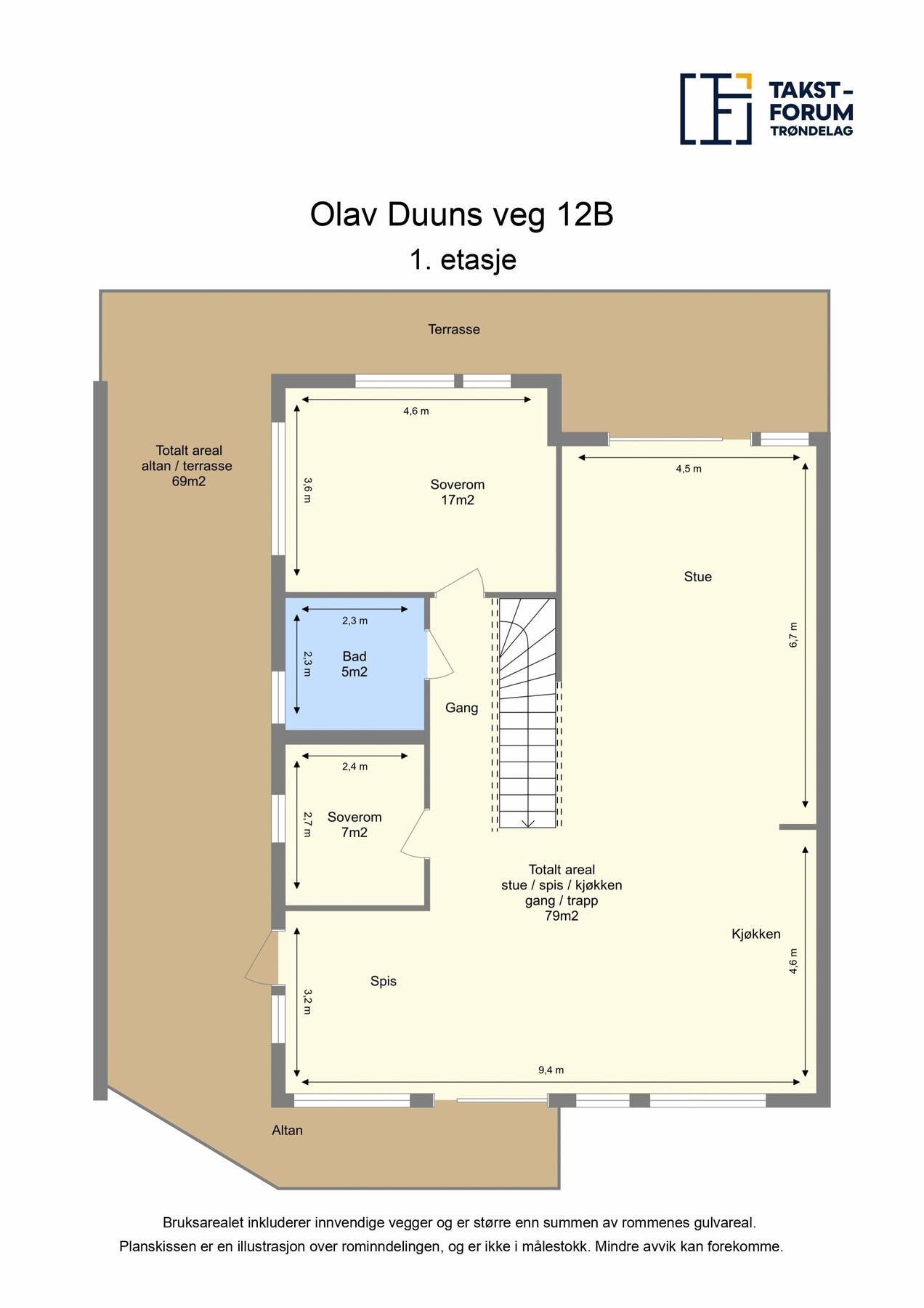 Målsatt planskisse Galleribilde