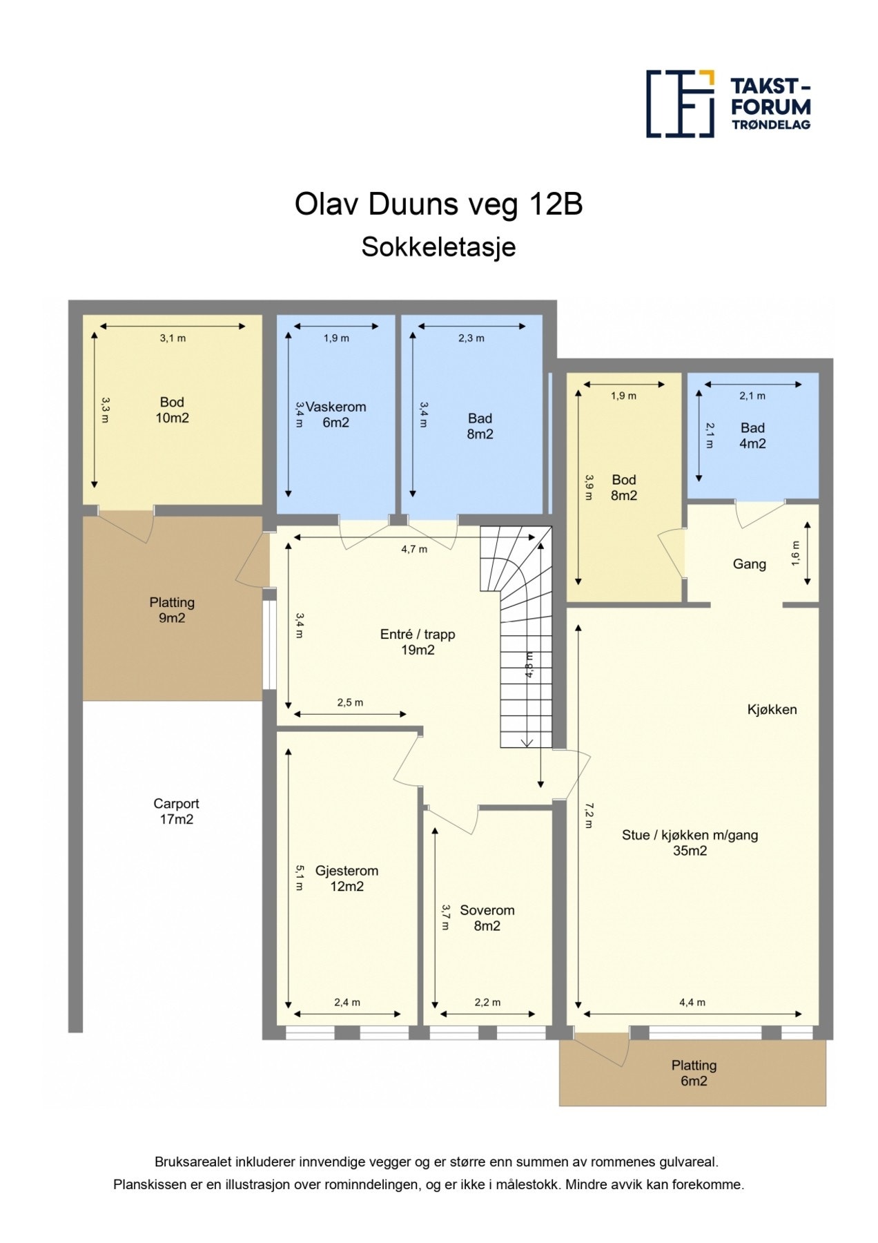 Målsatt planskisse Galleribilde