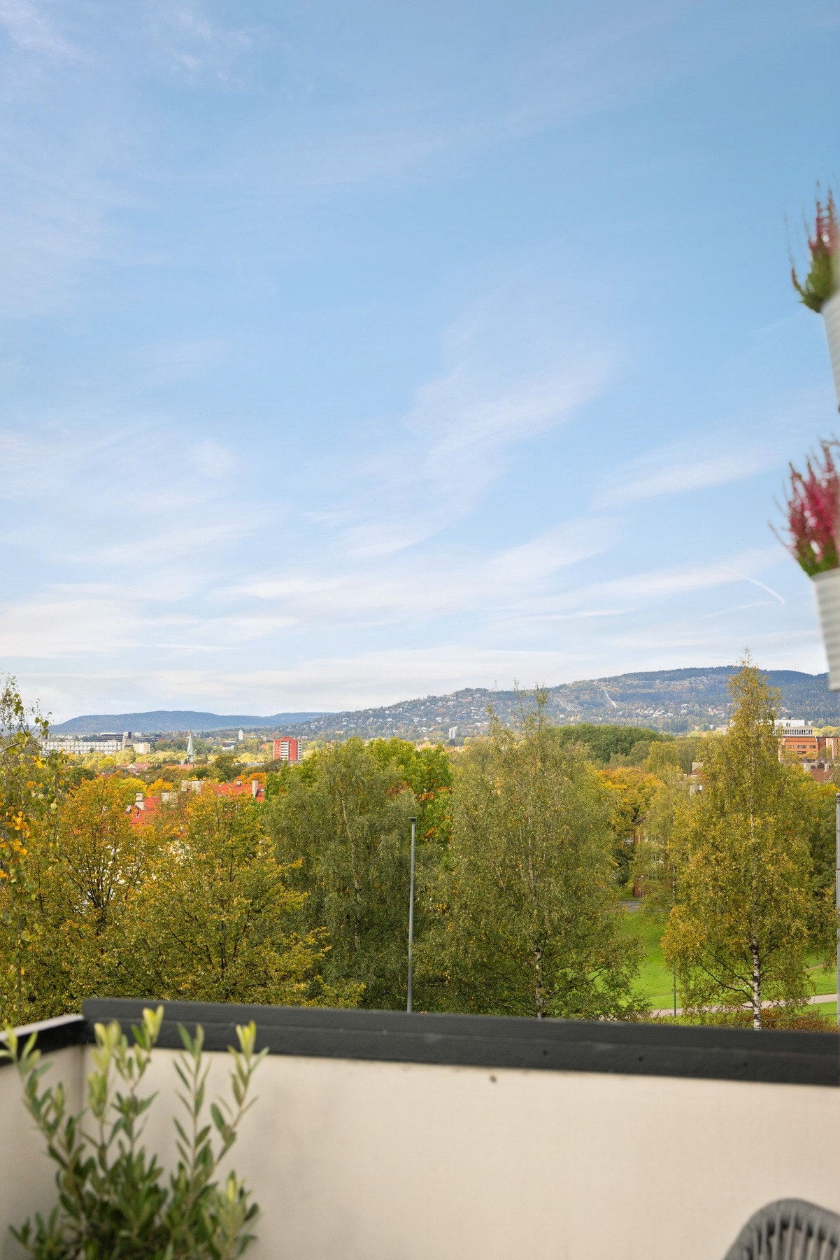 Her får man nyte de frodige omgivelsene som leiligheten er omringet av. Galleribilde