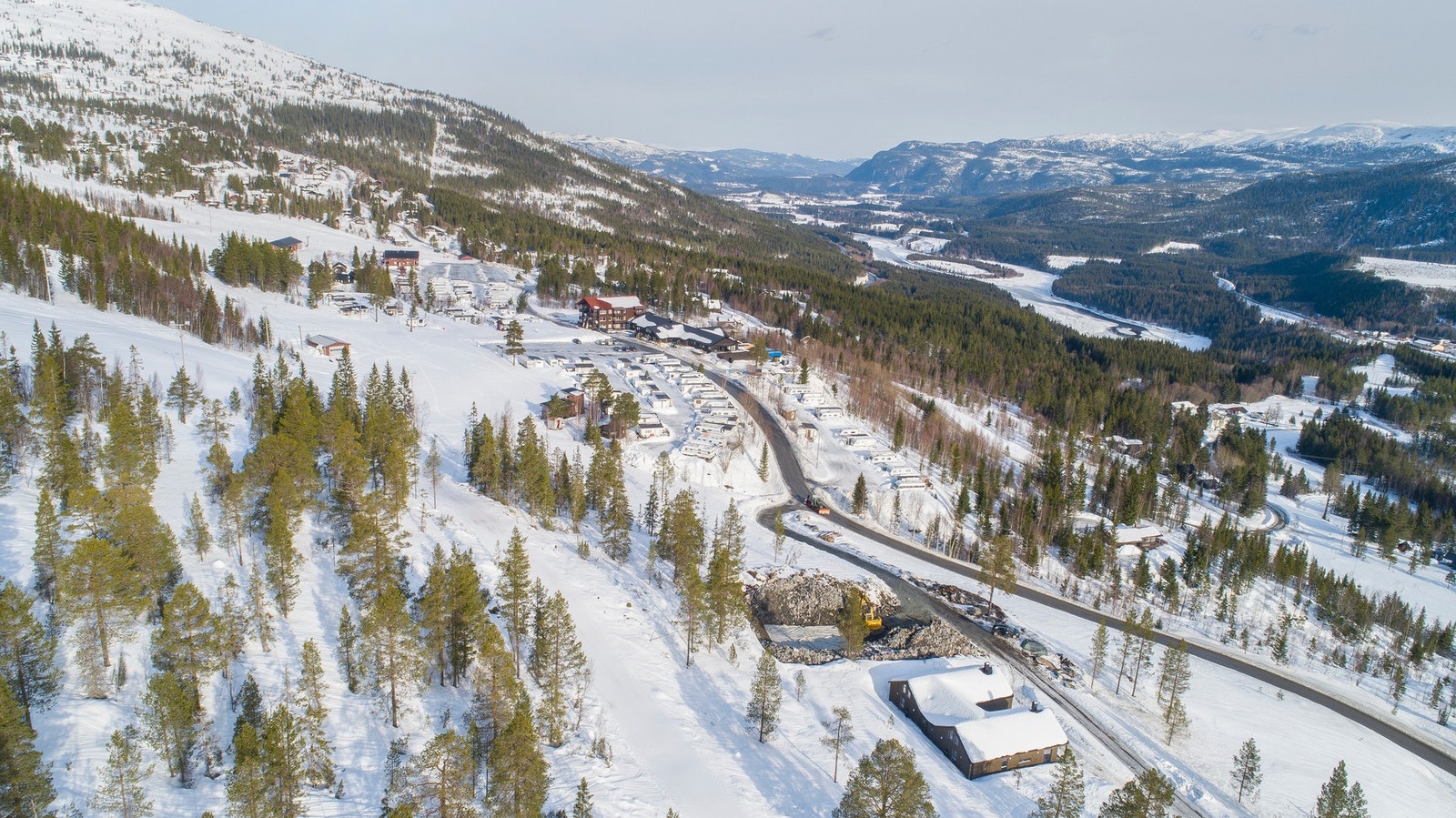 Dronebilde av område. Galleribilde