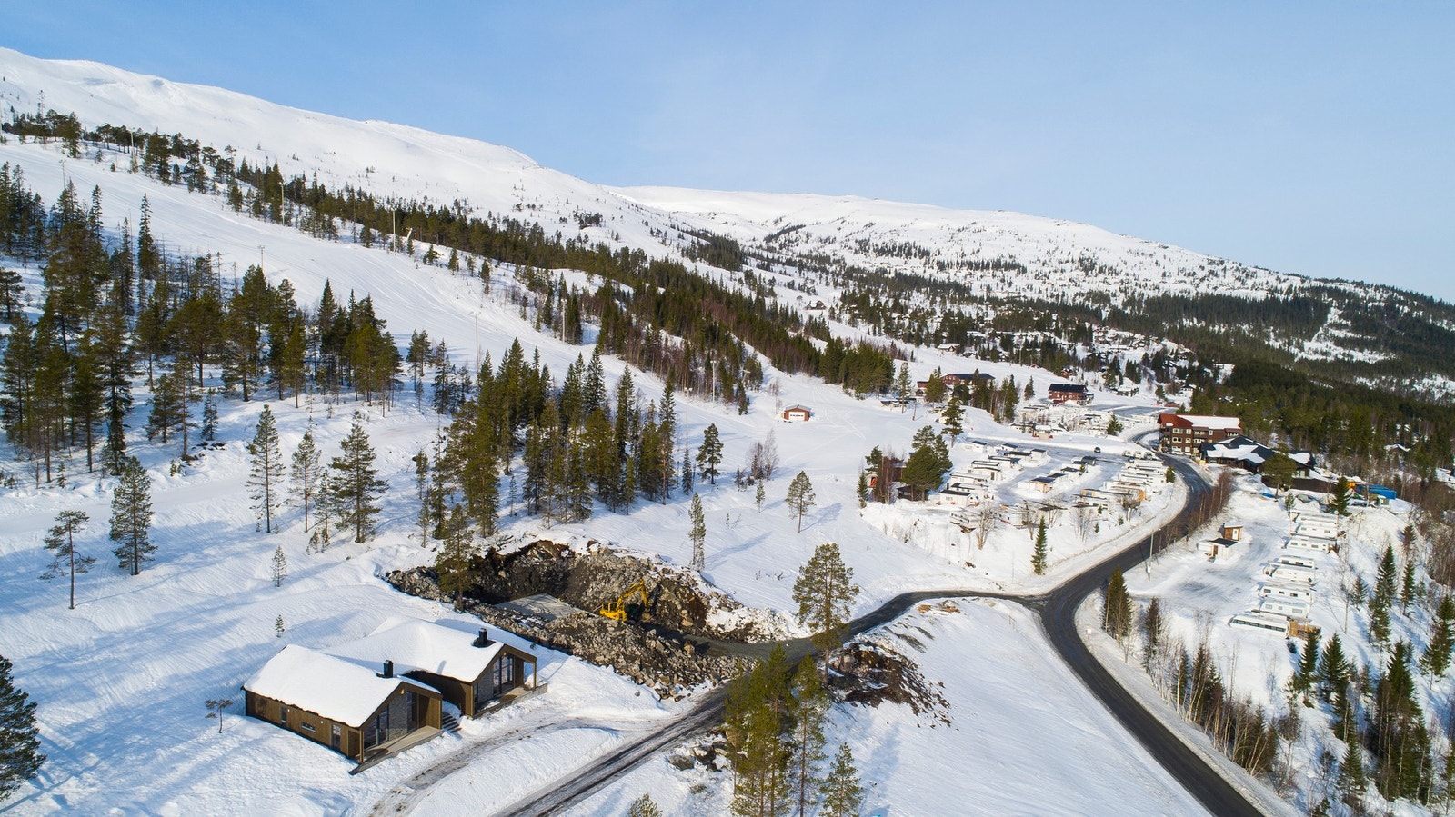 Dronebilde av område. Galleribilde