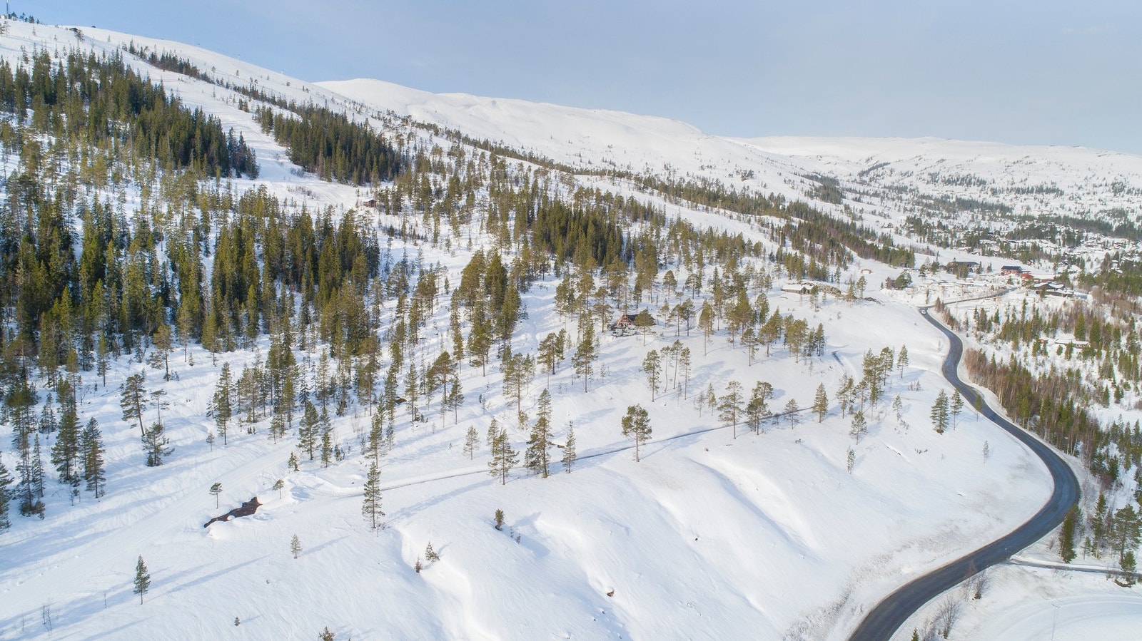 Dronebilde av område. Galleribilde