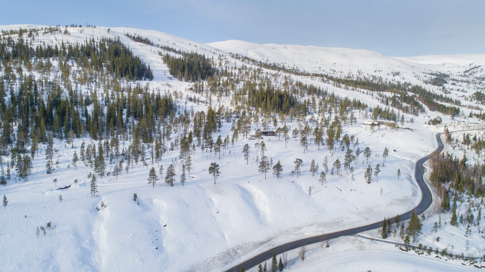 Dronebilde av område. Galleribilde