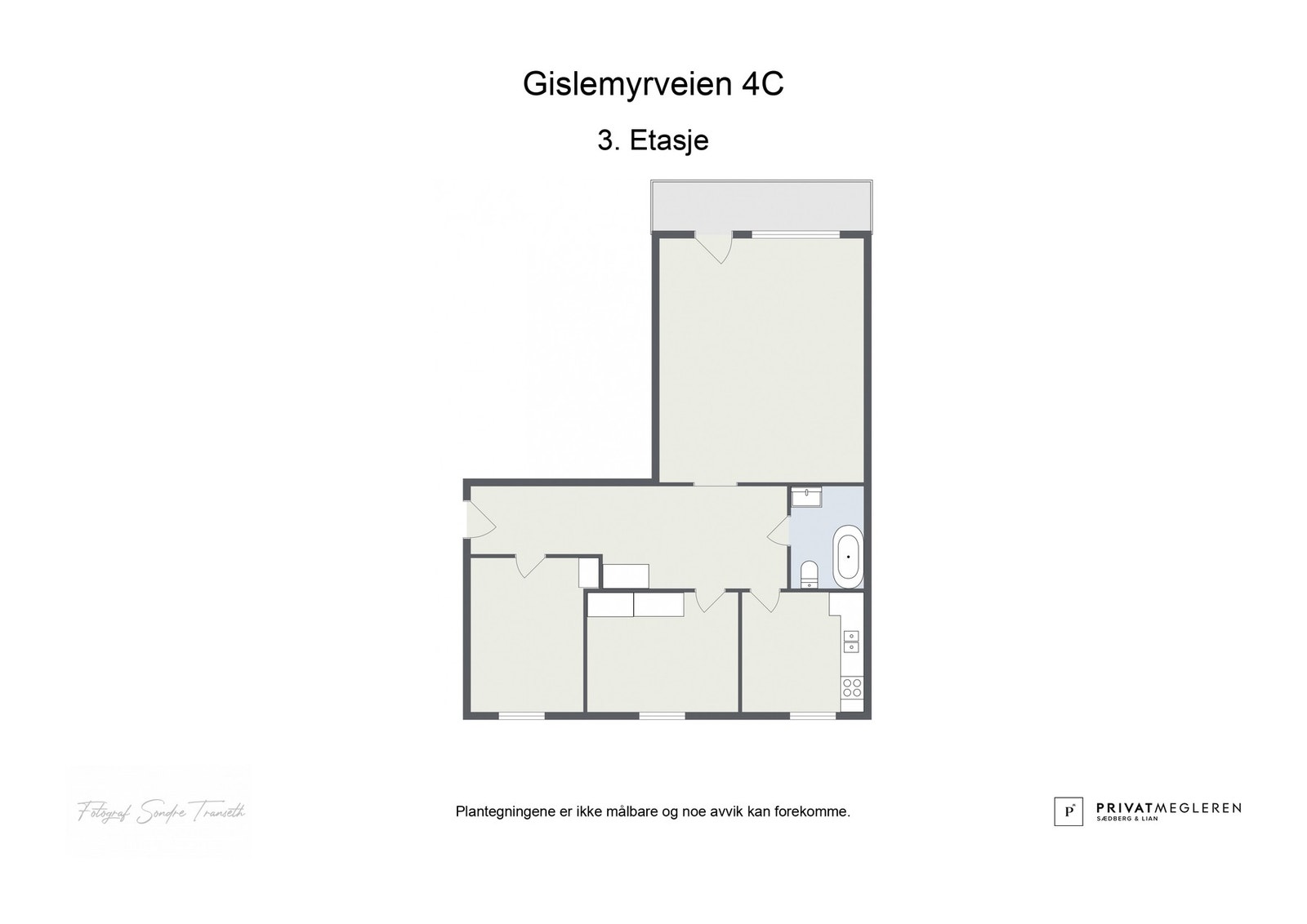 Planskisse over leiligheten Galleribilde