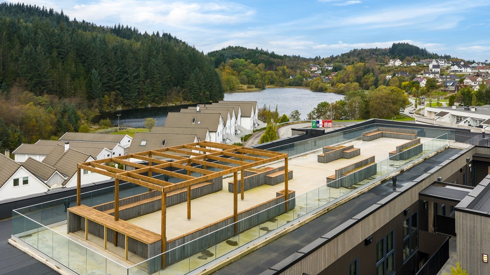 Stor takterrasse er felles for borettslaget Galleribilde