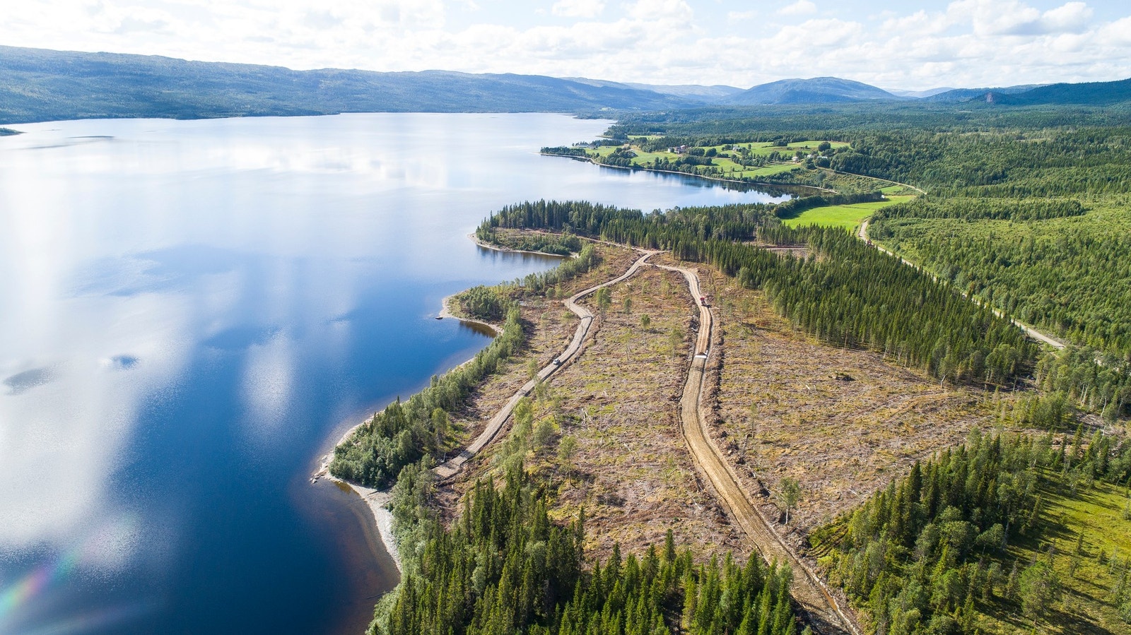 Dronebilde av feltet Galleribilde