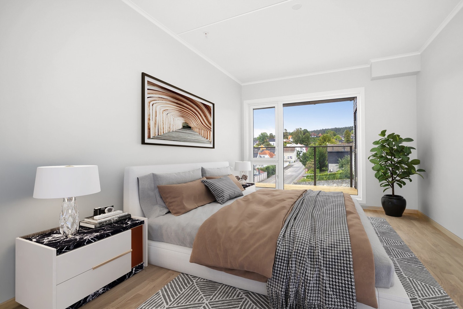 Hovedsoverommet har god plass til seng og garderobesystem (Digital styling) Galleribilde