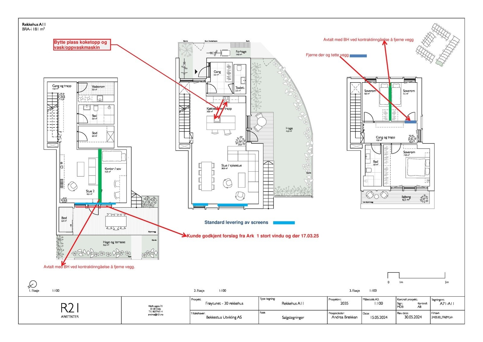 Plantegning der selgers tilvalg er tatt med Galleribilde