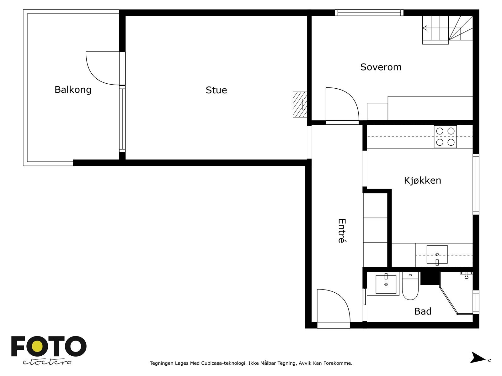 Veiledende plantegning av 2.etasje. Ikke målbar. Galleribilde