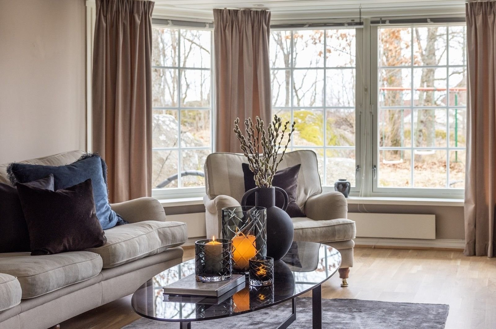 Stue 2 fungerer i dag som TV-stue – perfekt for at noen kan se film mens andre bruker stue 1 til annet. Galleribilde