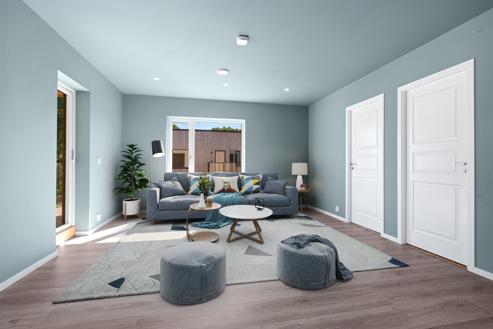 Bildet er digitalt stylet. Lys og innbydende loftstue i andre etasje. Galleribilde