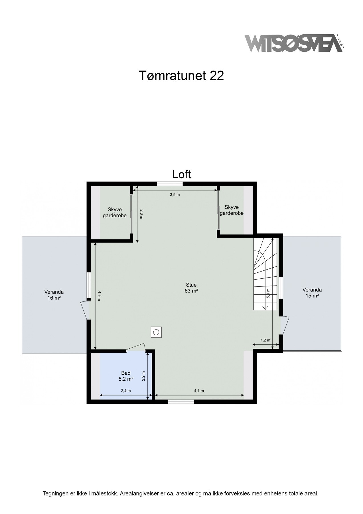 Planskisse loft. Galleribilde