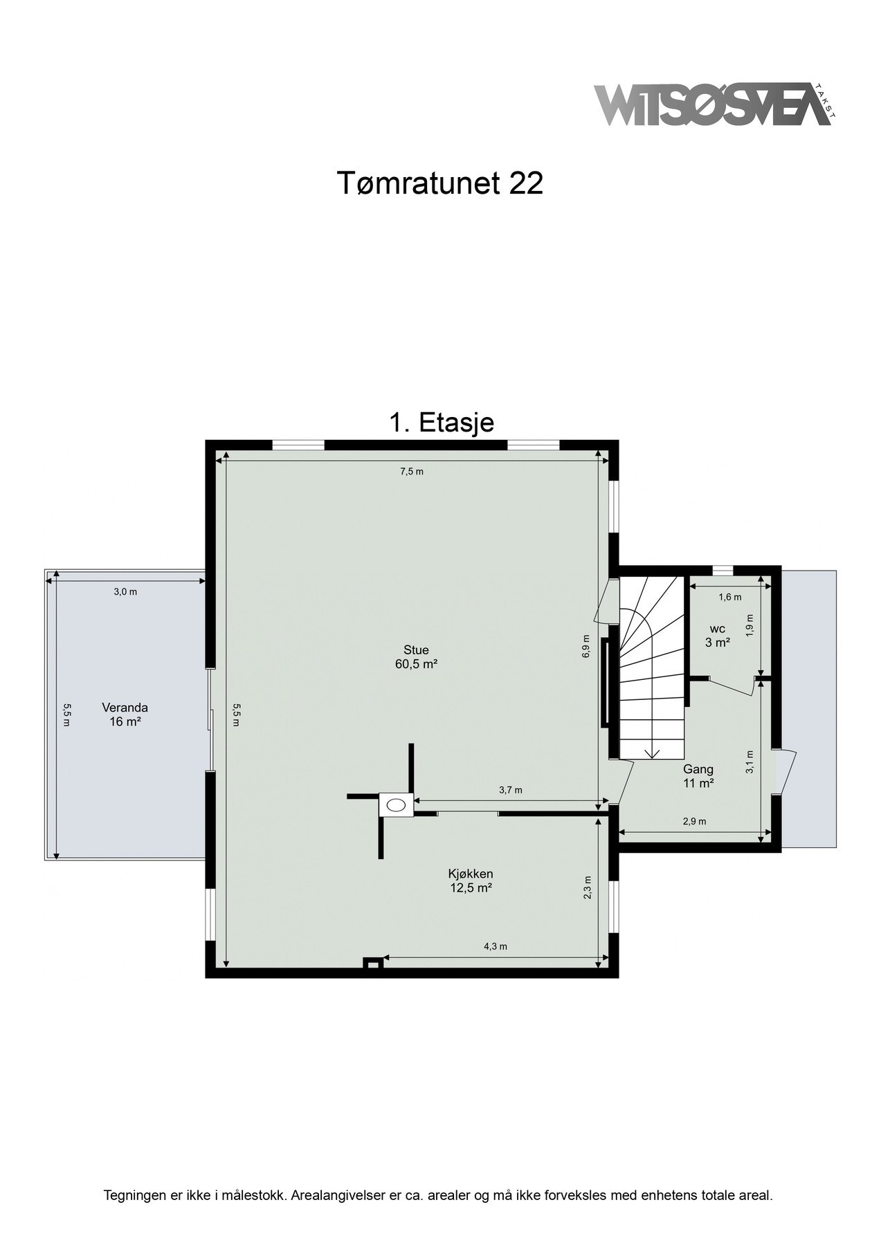 Planskisse 1. etasje. Galleribilde