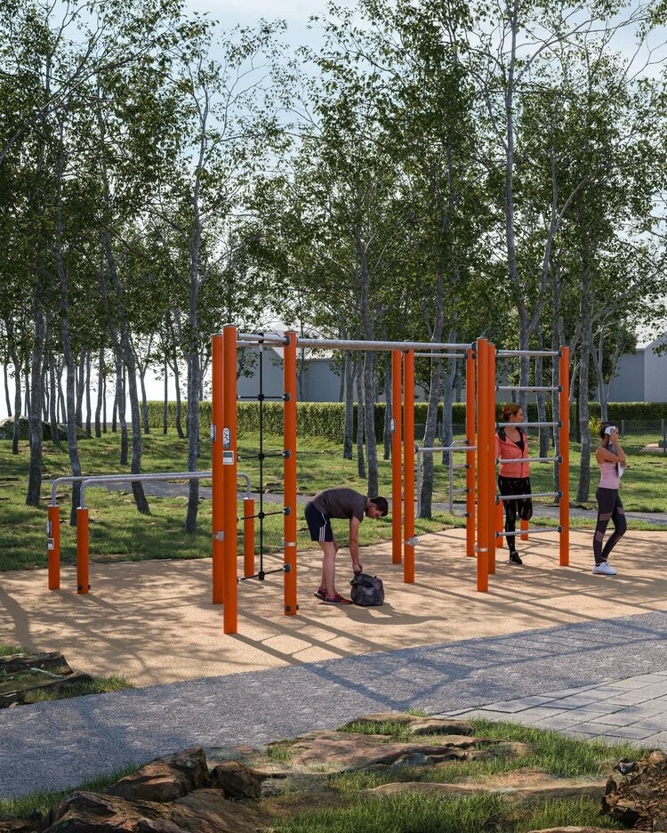 Illustrasjon fra planlagt treningsområde i naturparken som vil komme i Grønlia boligfelt. Galleribilde