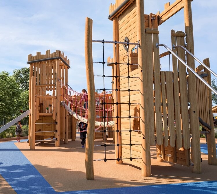 Illustrasjon fra planlagt treningsområde i naturparken som vil komme i Grønlia boligfelt. Galleribilde