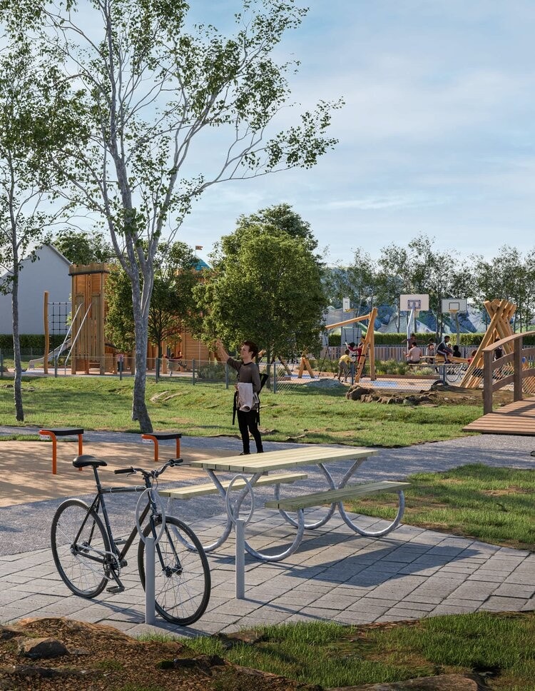 Illustrasjon fra planlagt treningsområde i naturparken som vil komme i Grønlia boligfelt. Galleribilde