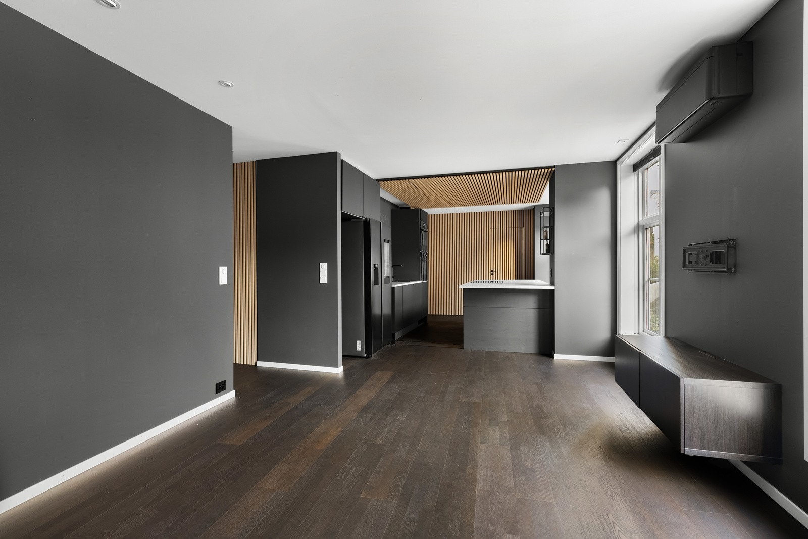 Stue og kjøkken har en åpen løsning. Galleribilde