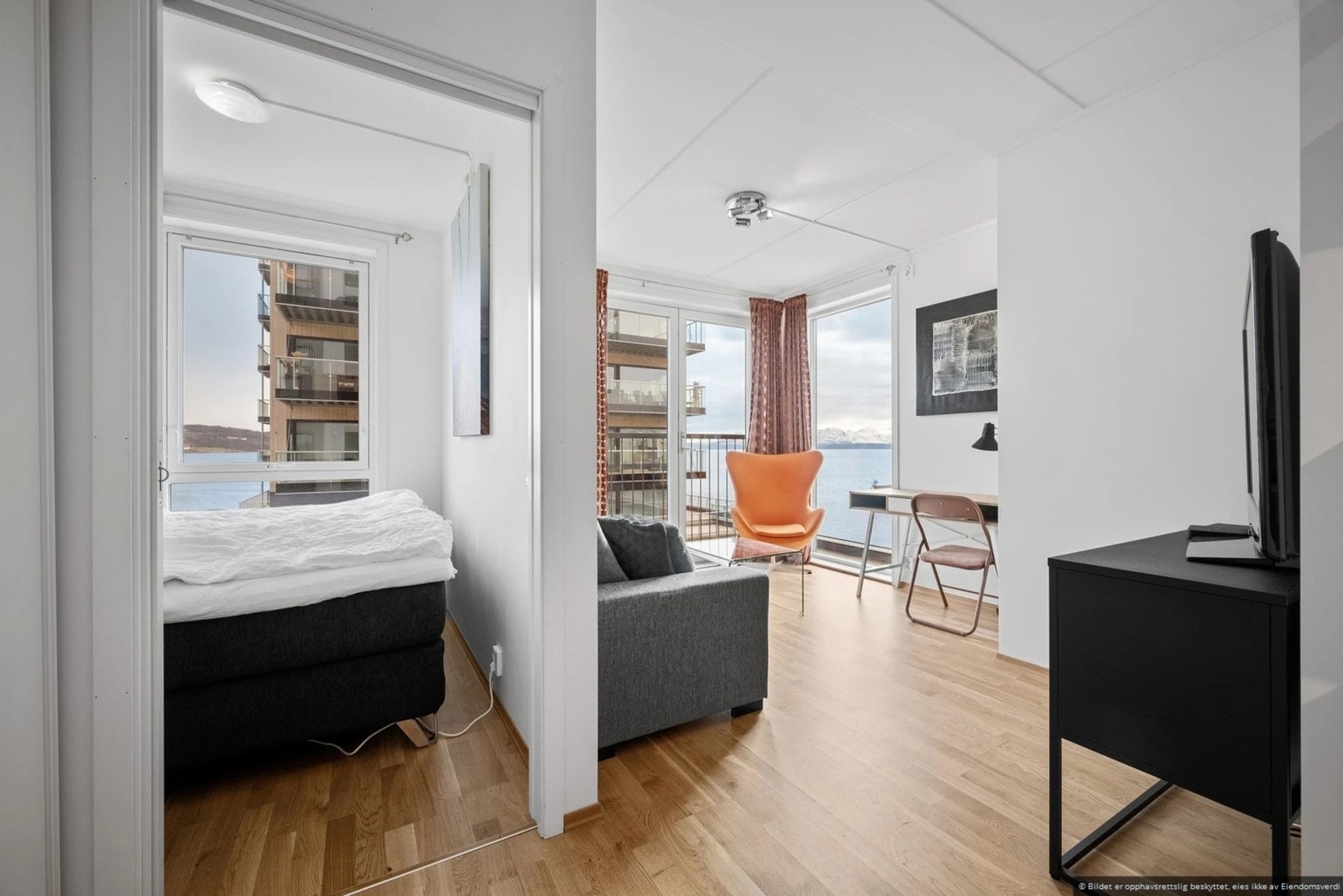 Illustrasjon, tilsvarende leilighet med soverom Galleribilde