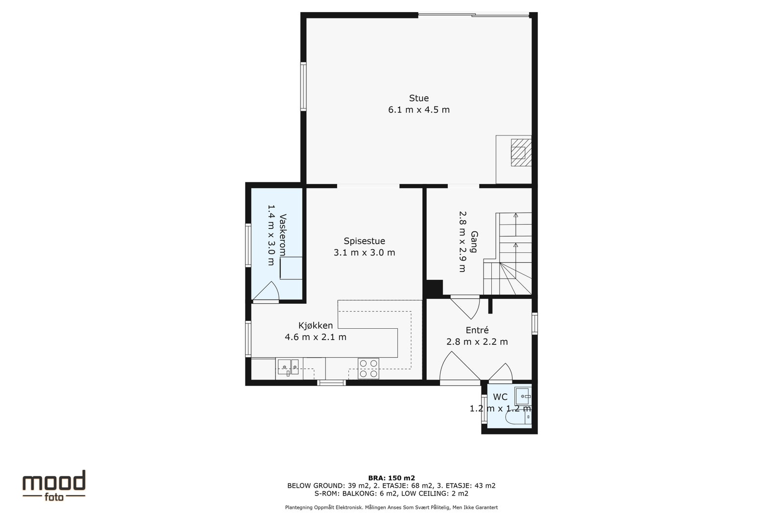 Plantegning 1. etasje Galleribilde
