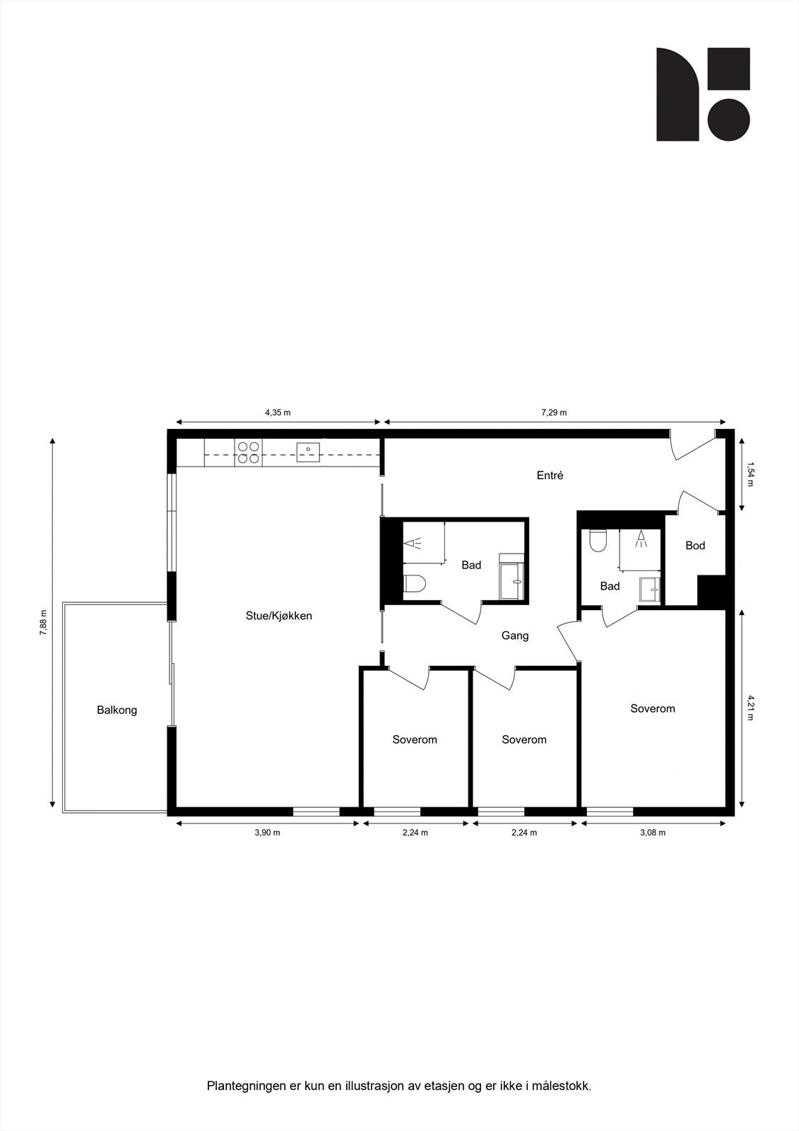 Planskisse 1. etasje Galleribilde