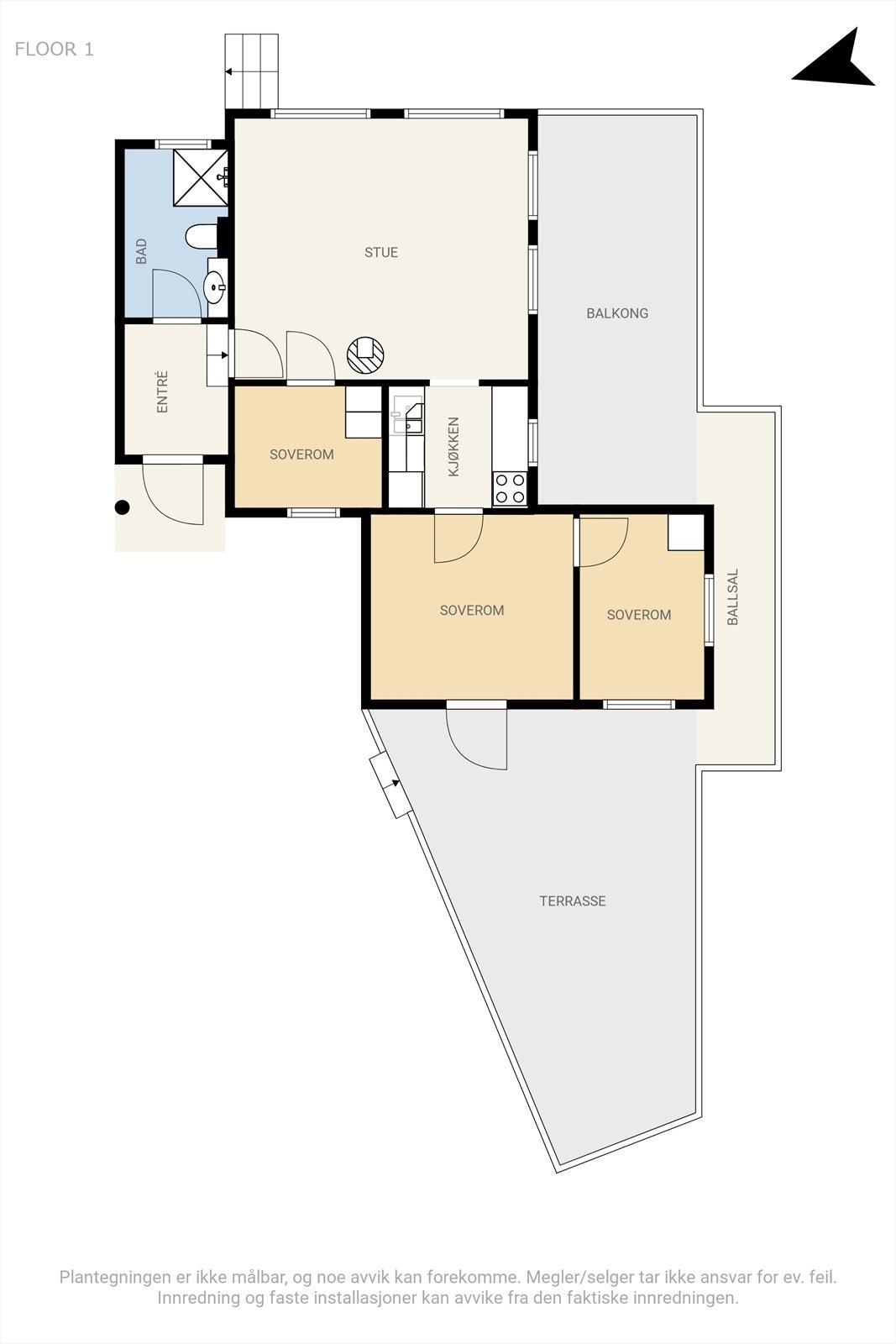 Plantegning 1. etg. Galleribilde