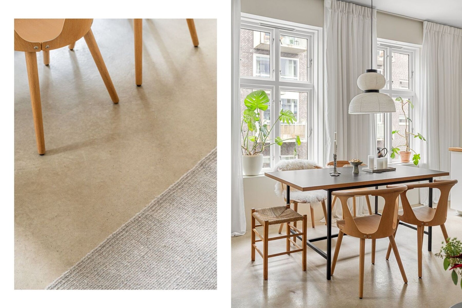 Lekkert, helstøpt gulv i leiligheten. Galleribilde