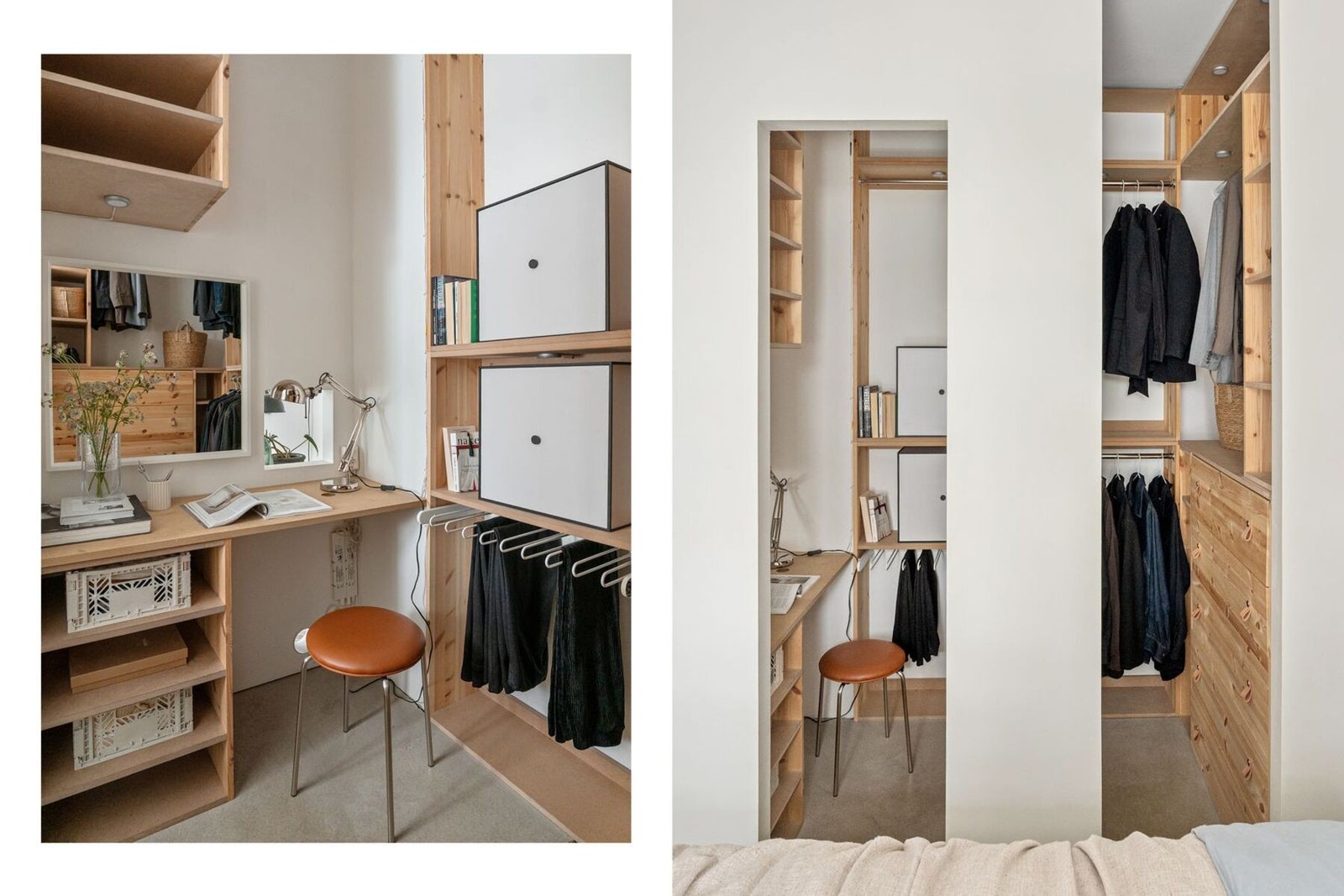 Smart garderobeløsning og hjemmekontor. Galleribilde