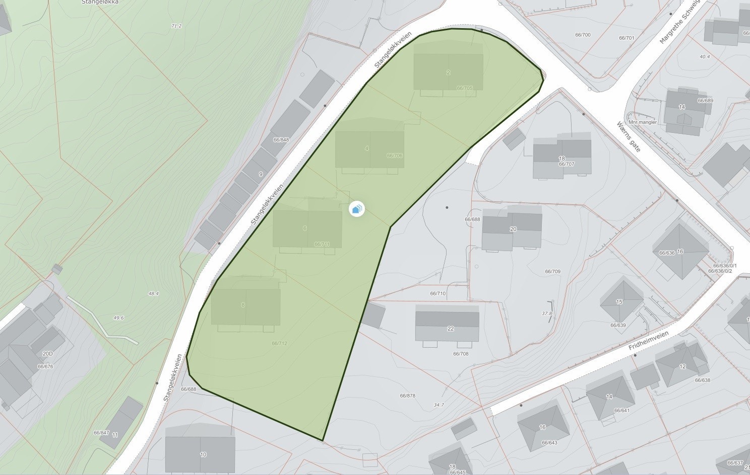 Kart over borettslagets tomt Galleribilde