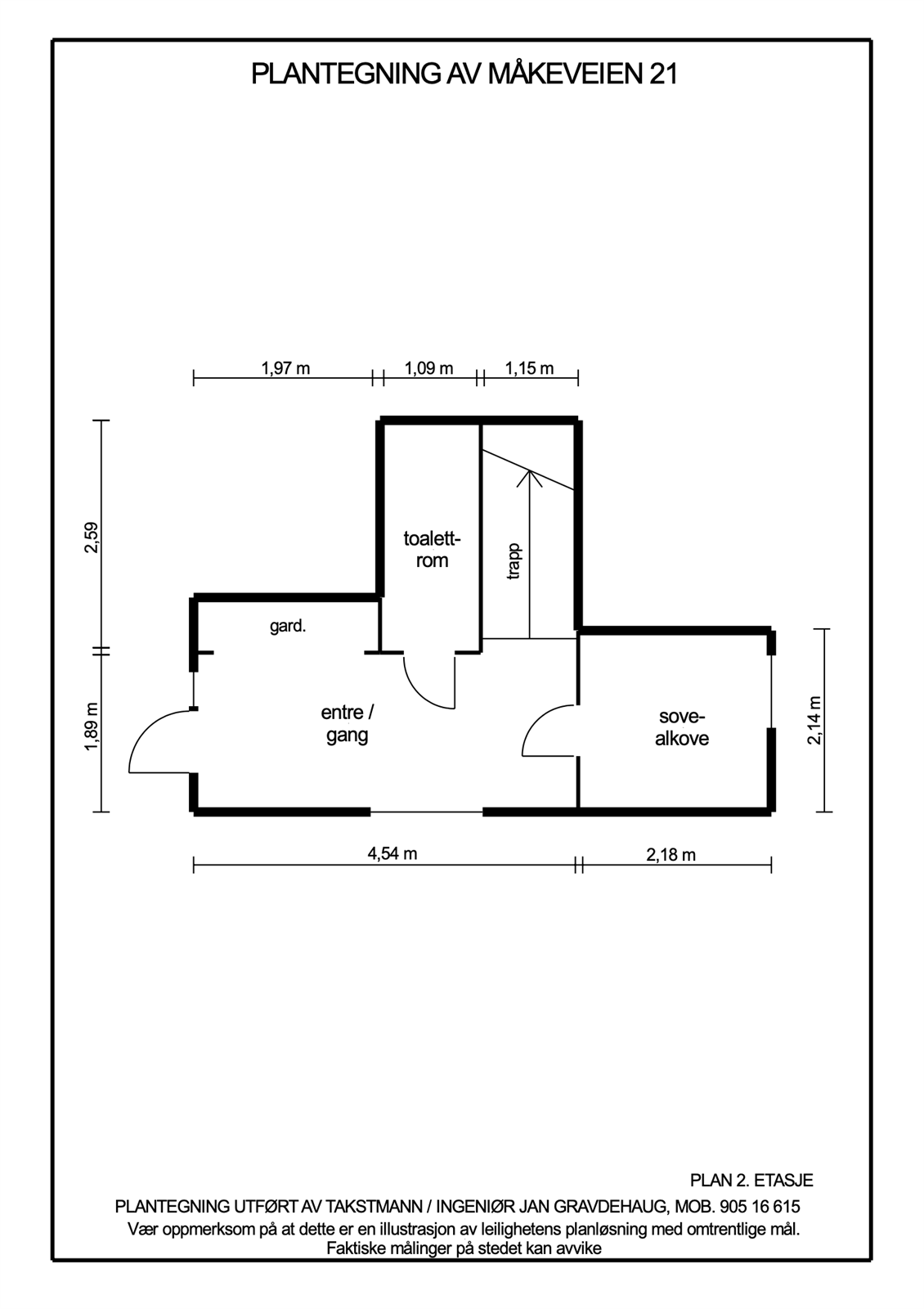 Planskisse 2. etasje, inngangsparti. Galleribilde