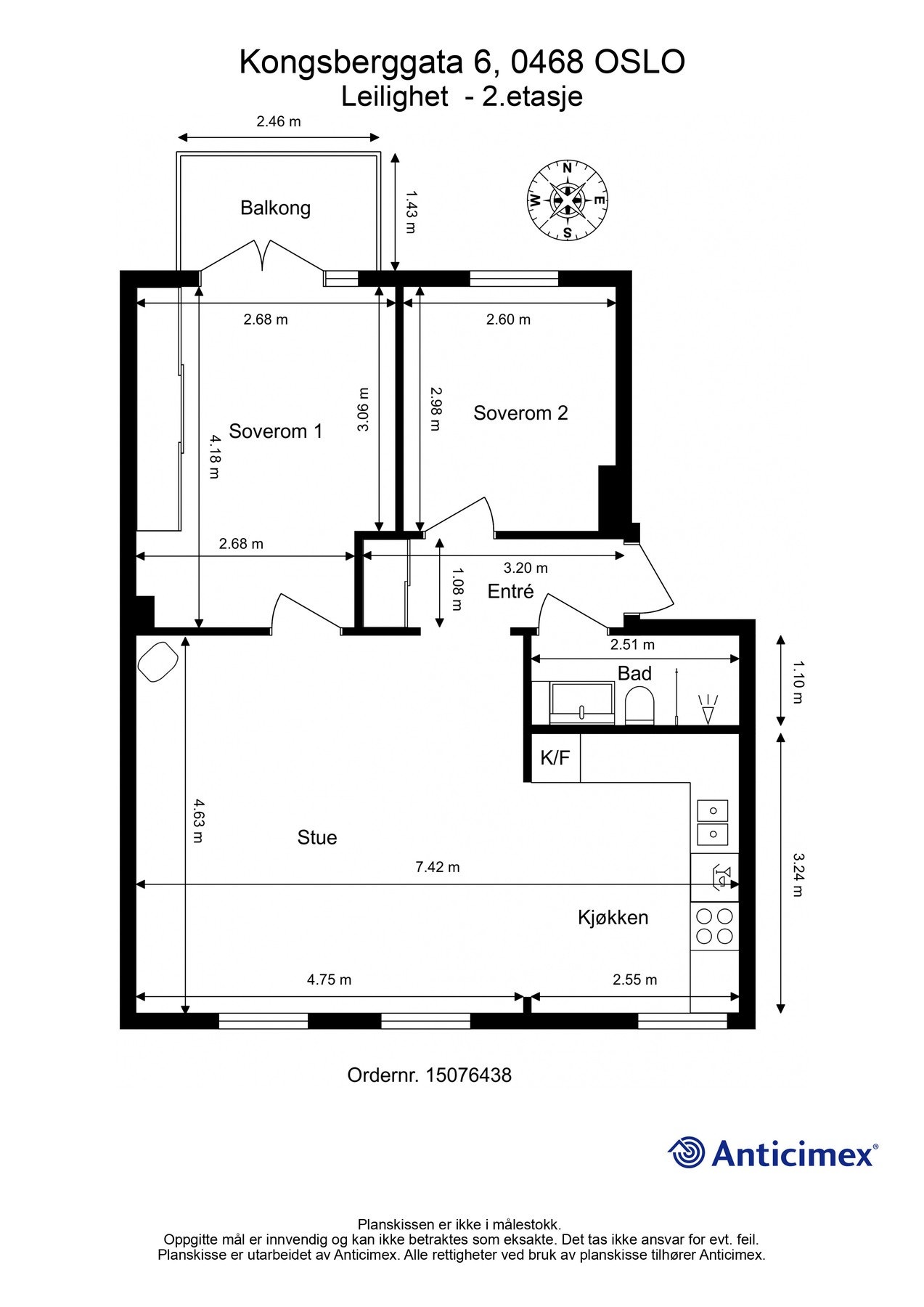 Plantegning 2.etasje Galleribilde