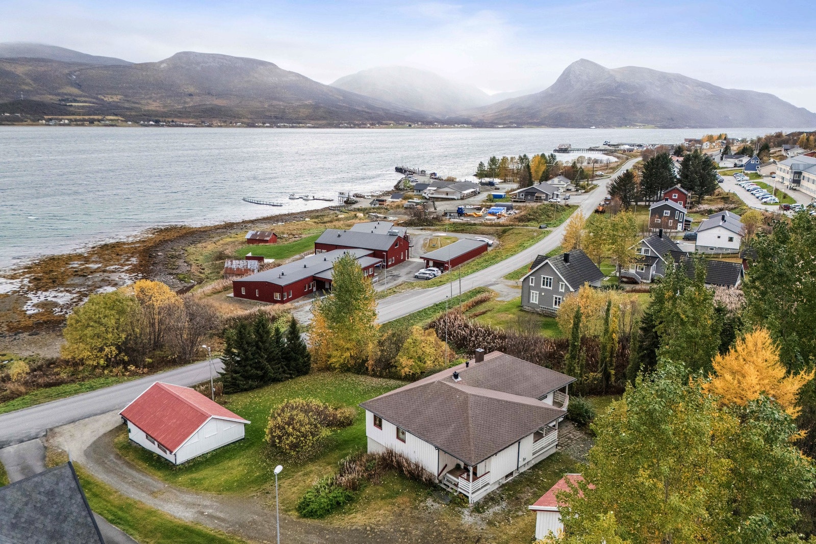 Dronebilde over området Galleribilde