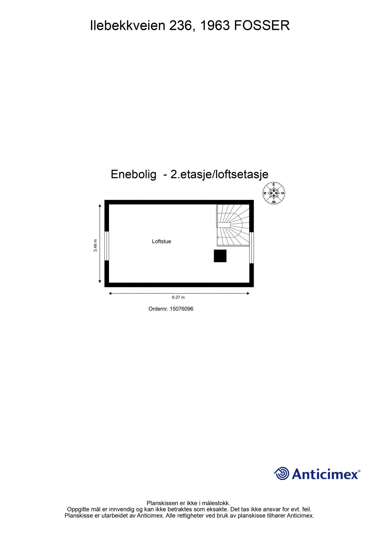 Planskisse loft. Galleribilde