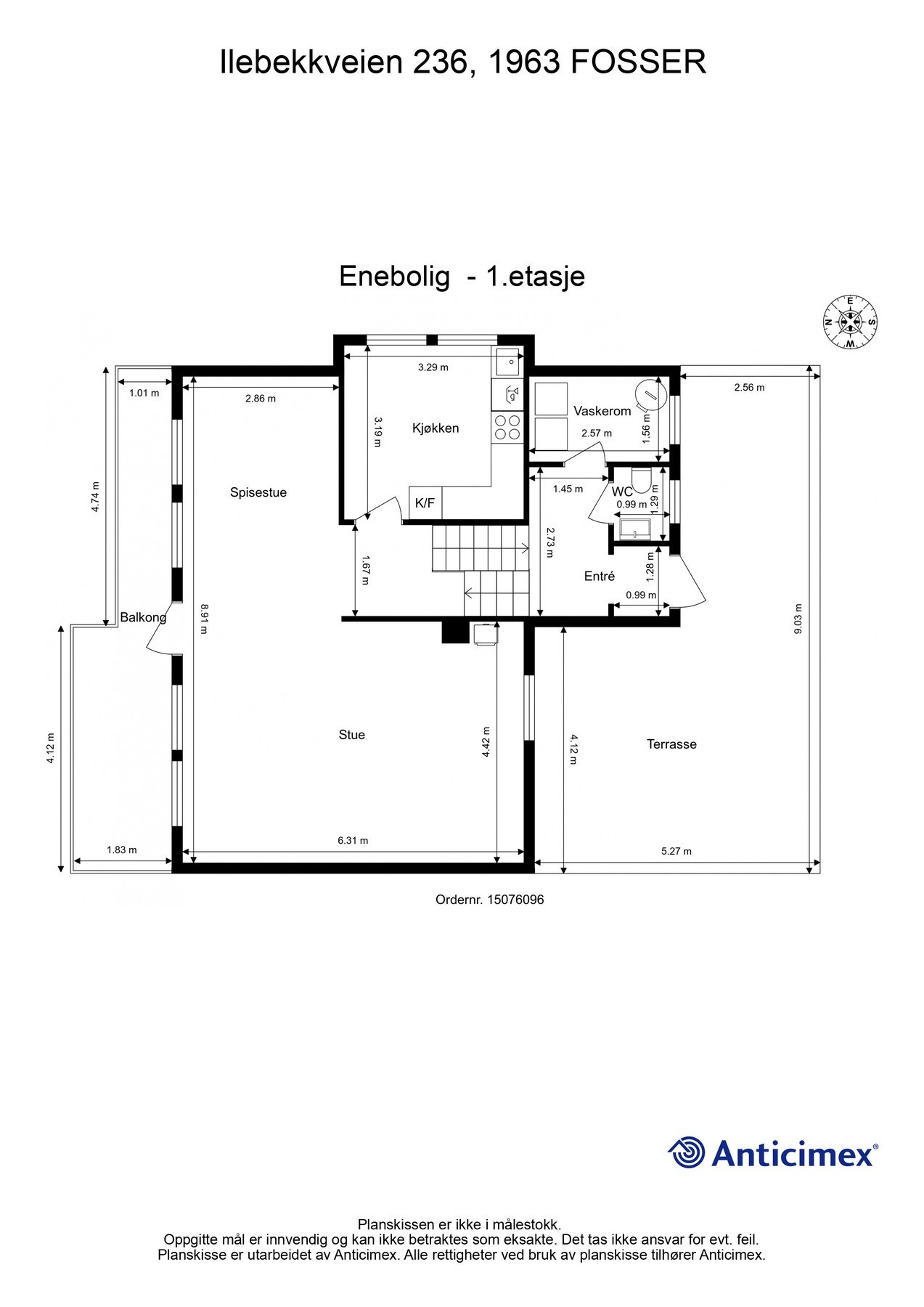 Planskisse 1. etasje. Galleribilde