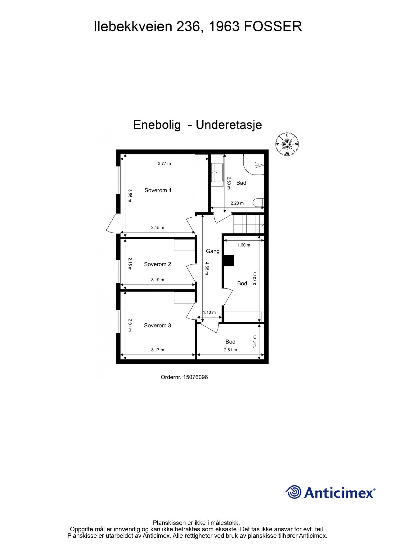 Planskisse kjelleretasje. Galleribilde