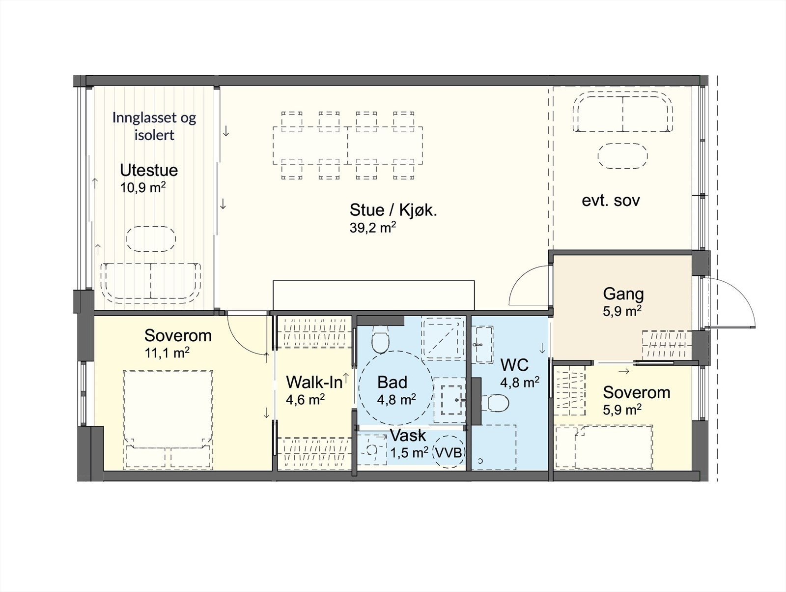 Plantegning - Leilighet 104 Galleribilde