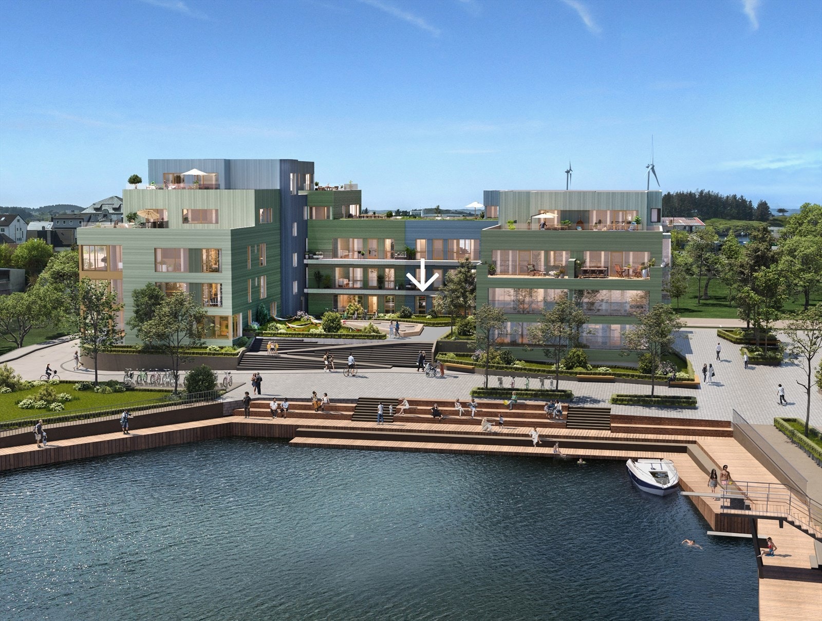 Byggherre og arkitekt har jobbet for å ha et variert utvalg av boliger, der hver leilighet er utformet for å gi god utsikt mot havet eller Smedasundet. Galleribilde