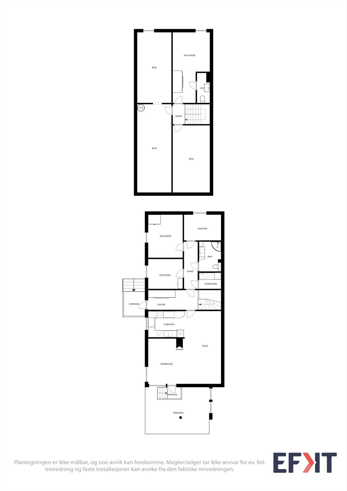 Plantegningen er ikke målbar, og noe avvik kan forekomme. Megler/selger tar ikke ansvar for ev. feil. Innredning og faste installasjoner kan avvike fra den faktiske innredningen. Galleribilde