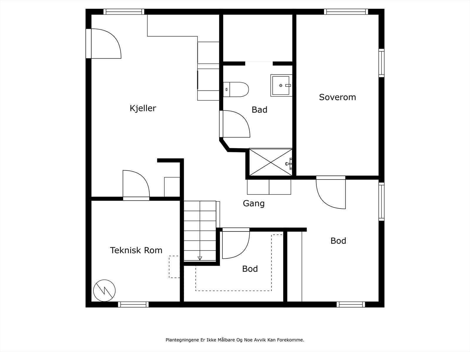 Plantegning kjeller. Galleribilde