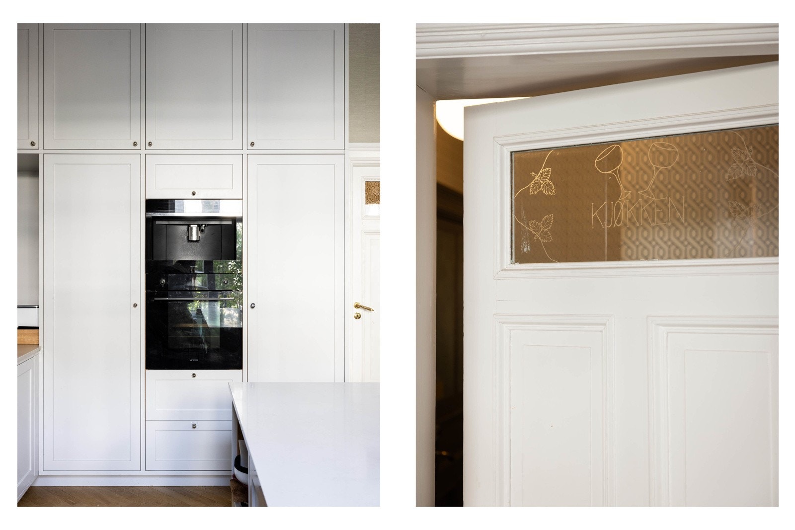 De originale detaljene er ivaretatt med originale beslag, dørene er grundig pusset ned og malt på nytt