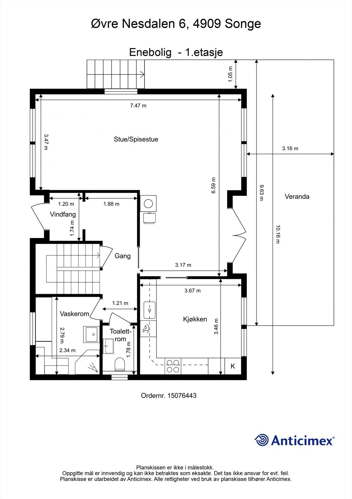 Plantegning 1. etasje Galleribilde