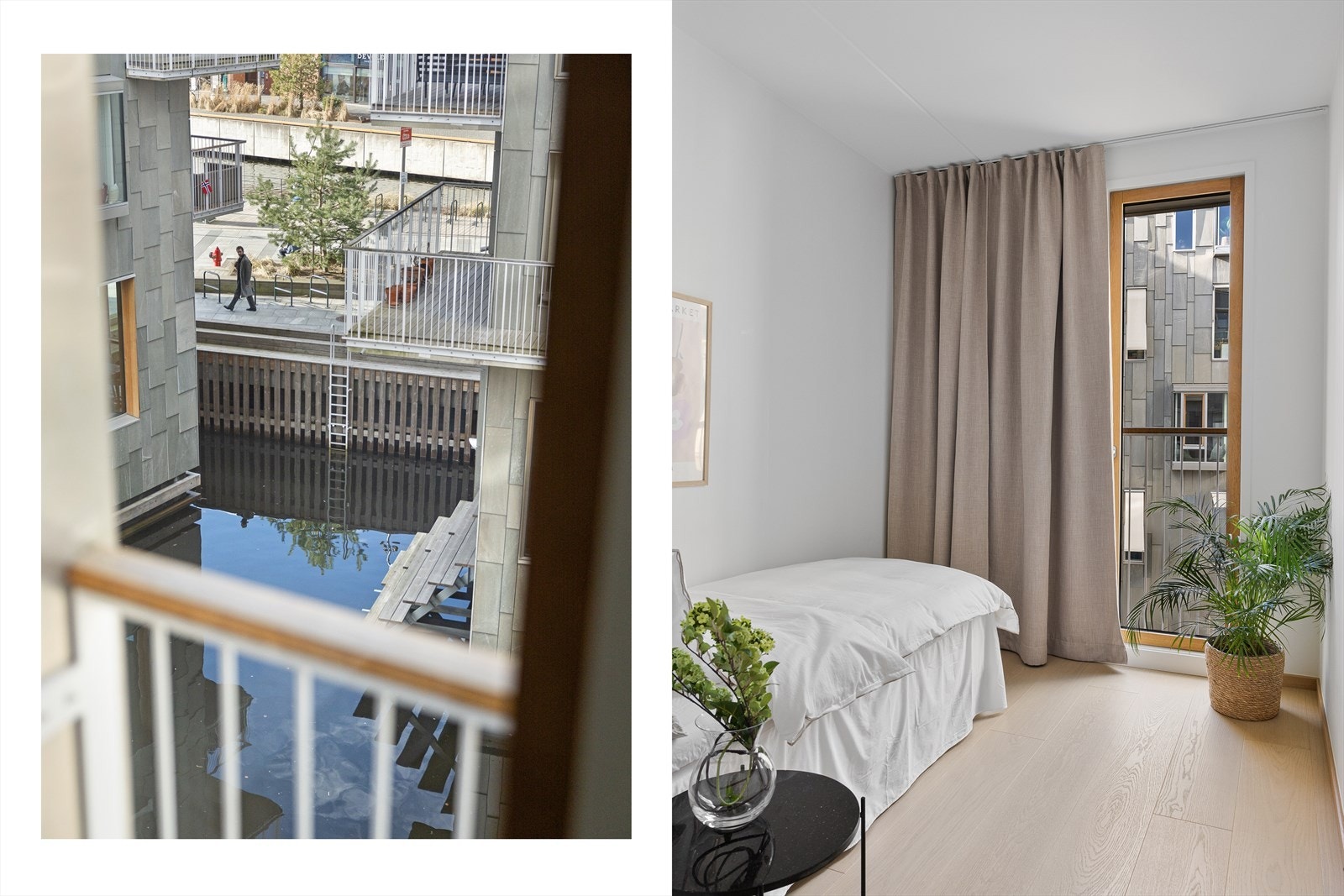 Her har du flott beliggenhet mot kanalen, med fransk balkong og stor vindusflate. Galleribilde