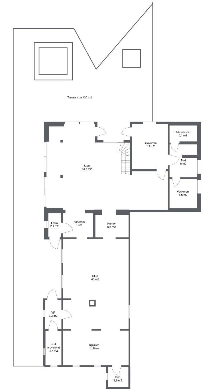 Plantegning 1.etasje Galleribilde