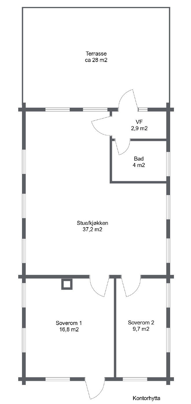 Plantegning kontorhytta Galleribilde
